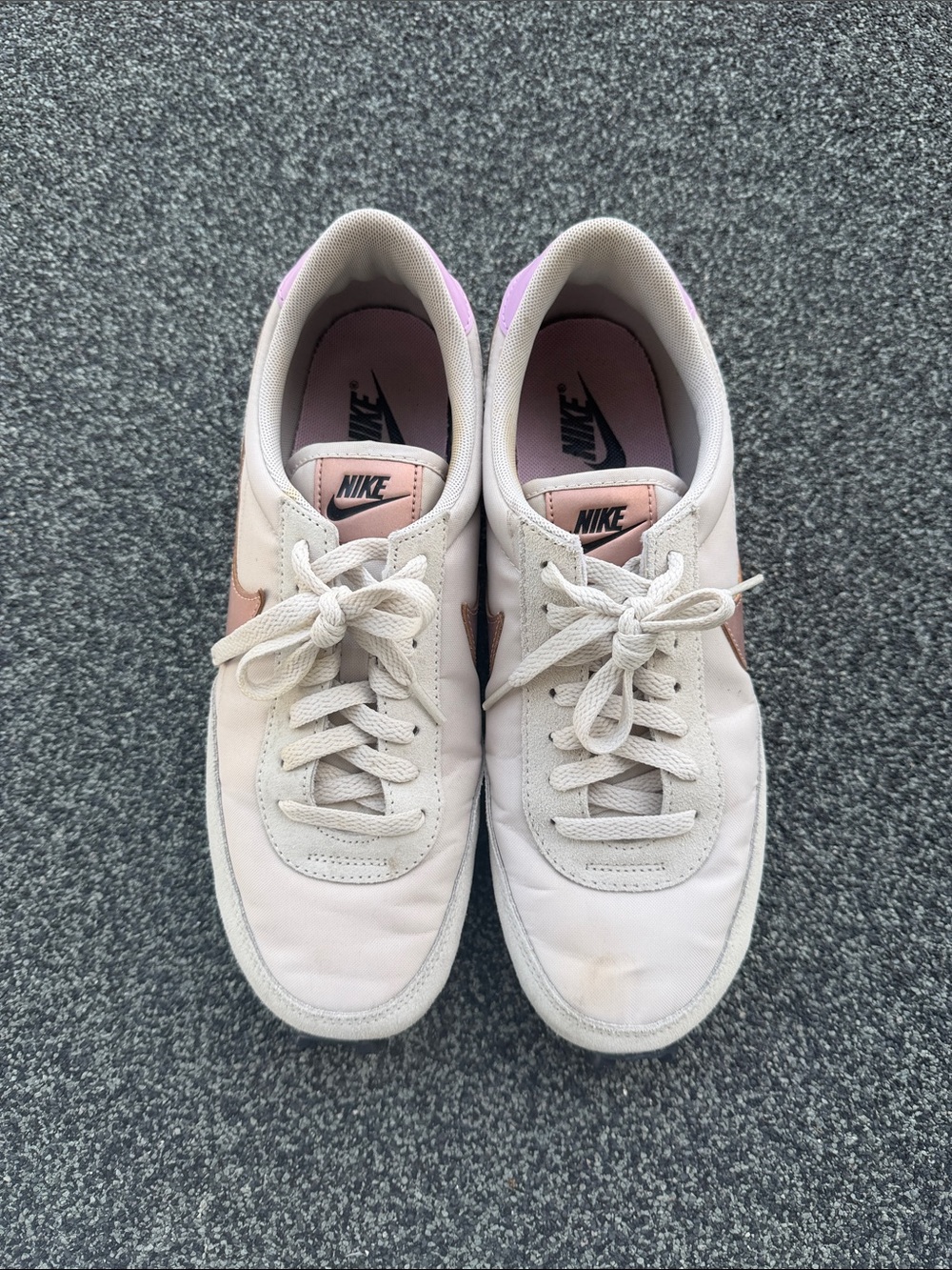 Nike Women's Light Pink and Beige Retro Runner Sneakers - Picture 2 of 7